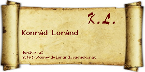 Konrád Loránd névjegykártya